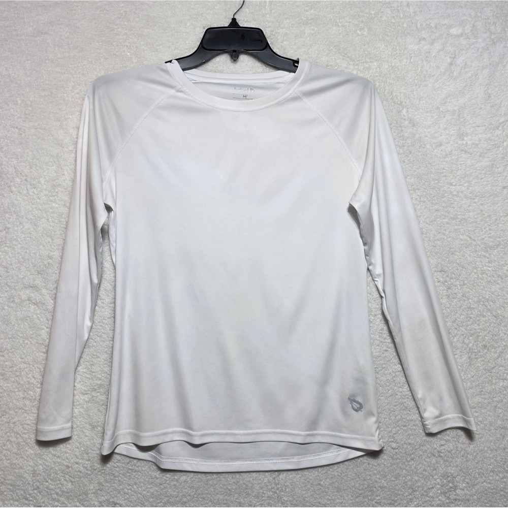 Baleaf Men's Long Sleeve Performance Shirt White Crew Neck Raglan Size M